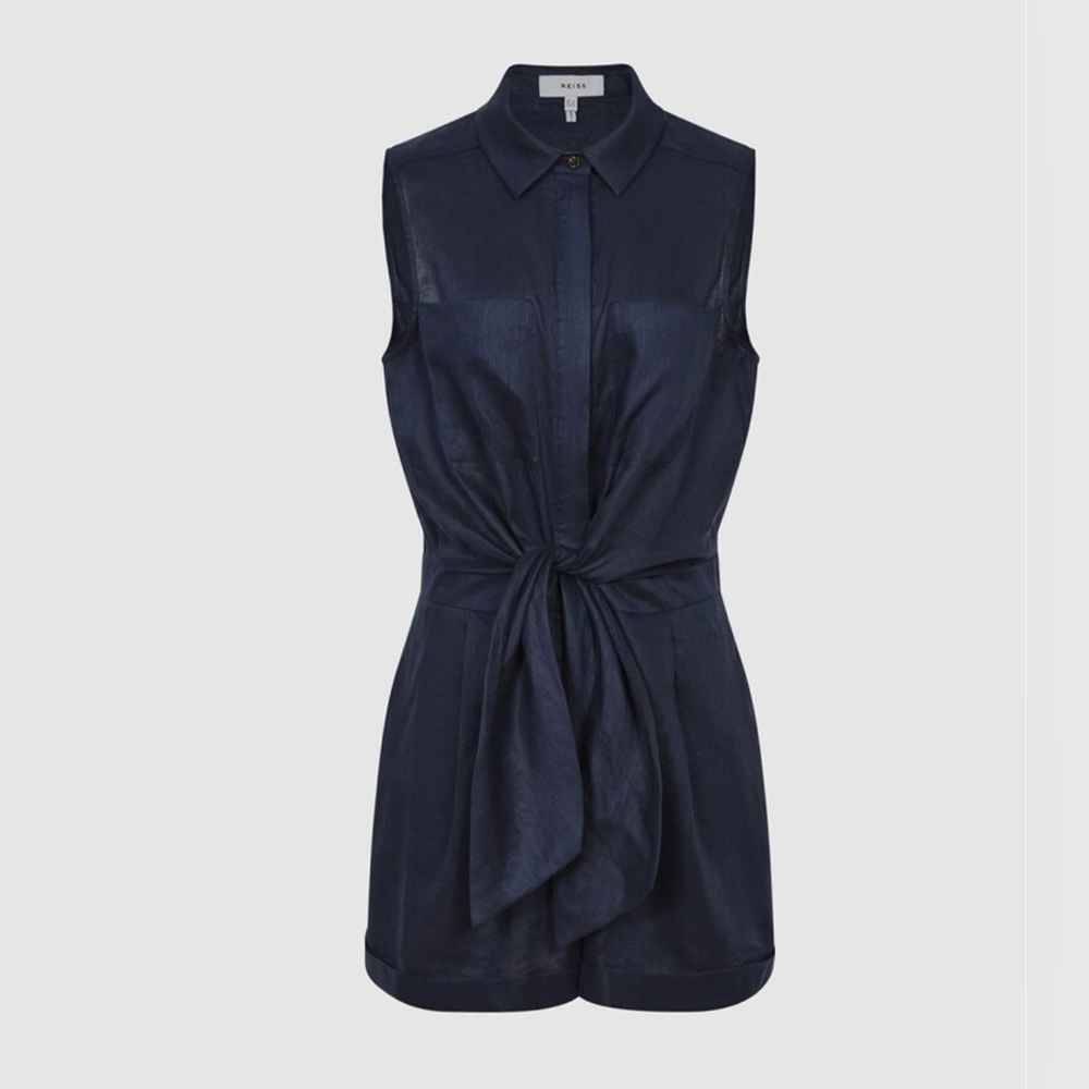 Reiss- Emma Sleeveless Linen Romper/Playsuit - Picture 4 of 4